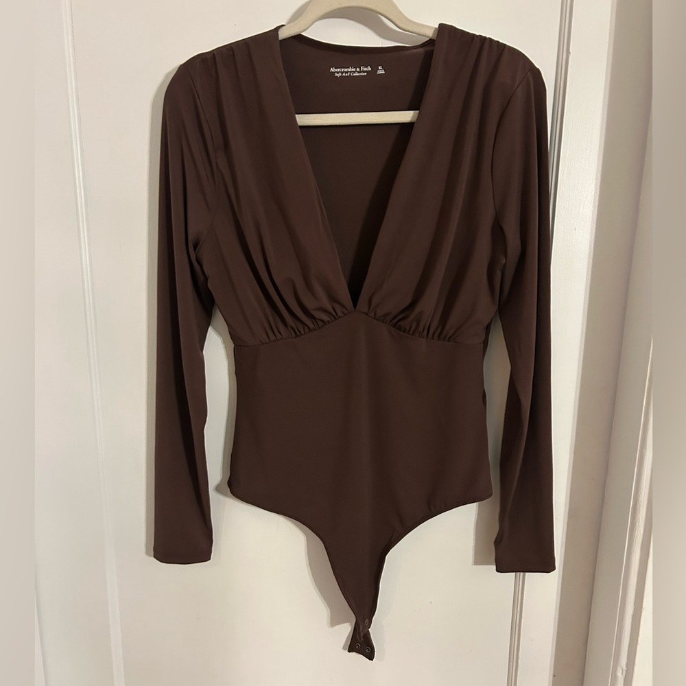 Abercrombie & Fitch Chocolate Long Sleeve Bodysuit